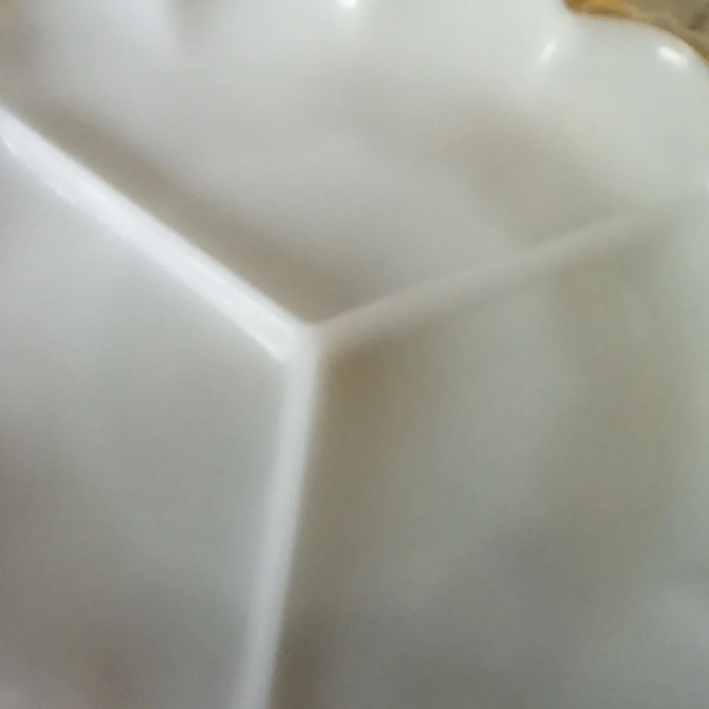 Vintage Anchor Hocking milk glass relish dish 1950's